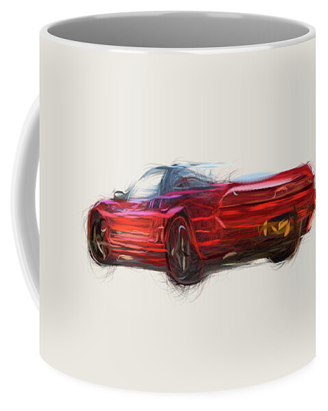 Honda Coffee Mug featuring the digital art Honda NSX Drawing #22 by CarsToon Concept
