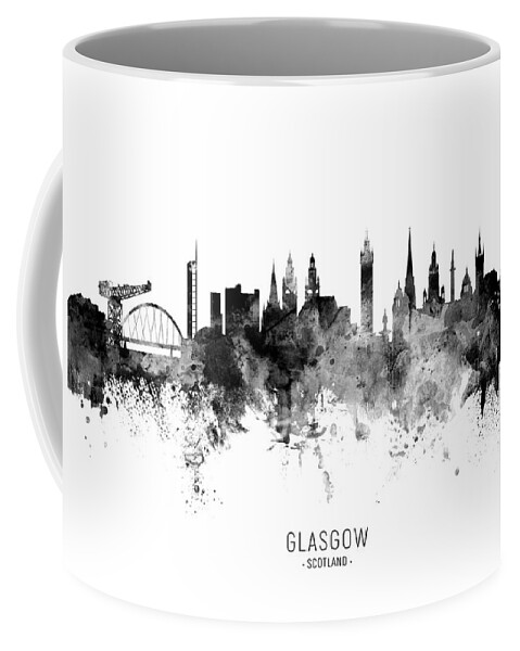 Glasgow Coffee Mug featuring the digital art Glasgow Scotland Skyline by Michael Tompsett