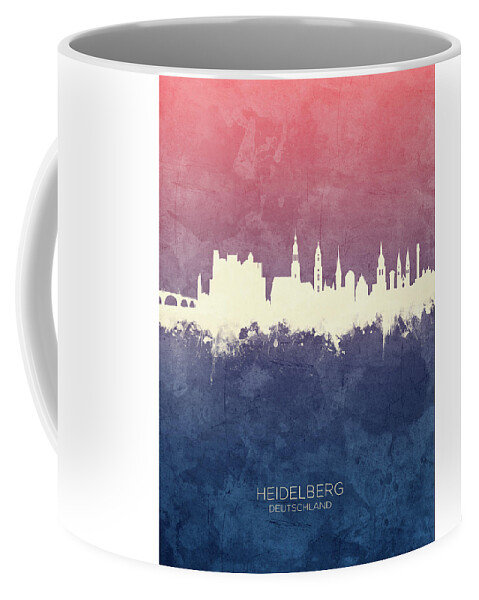 Heidelberg Coffee Mug featuring the digital art Heidelberg Germany Skyline by Michael Tompsett