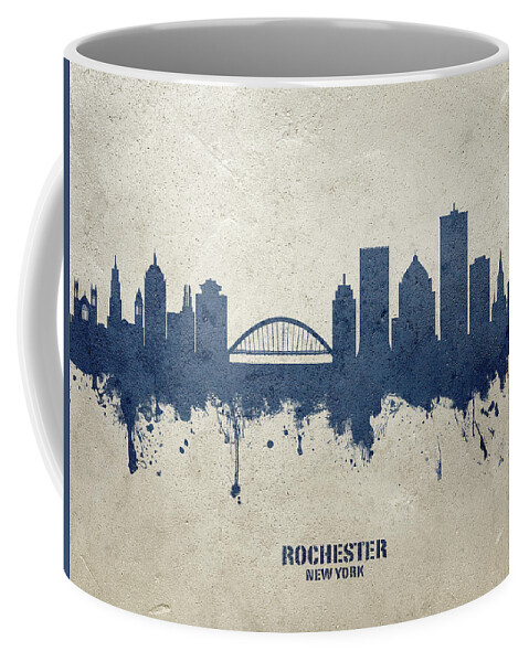 Rochester Coffee Mug featuring the digital art Rochester New York Skyline by Michael Tompsett