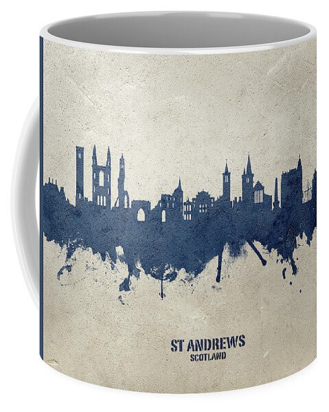 St Andrews Coffee Mug featuring the digital art St Andrews Scotland Skyline #27 by Michael Tompsett