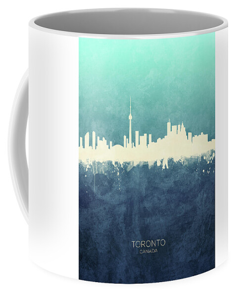 Toronto Coffee Mug featuring the digital art Toronto Canada Skyline by Michael Tompsett