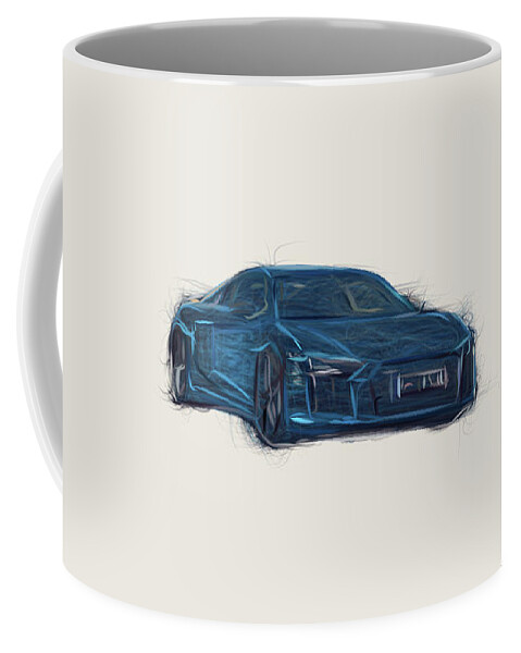 Tesla Model X Car Drawing #5 Coffee Mug by CarsToon Concept - Pixels