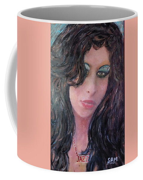 Amy Coffee Mug featuring the painting Amy #5 by Sam Shaker