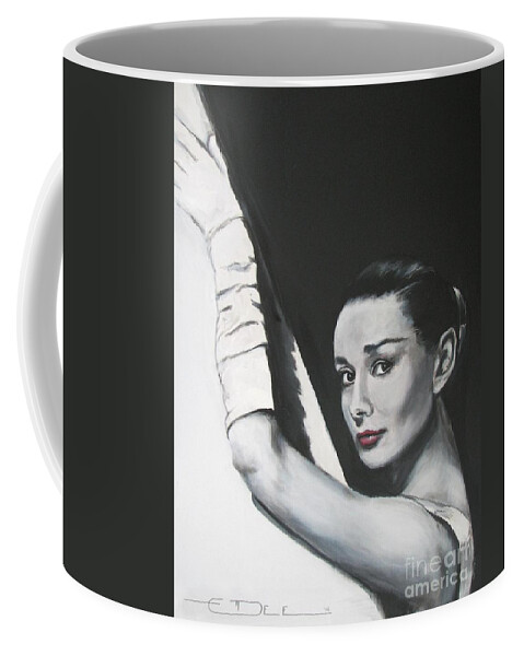 Audrey Hepburn Coffee Mug featuring the painting Audrey Hepburn #3 by Eric Dee