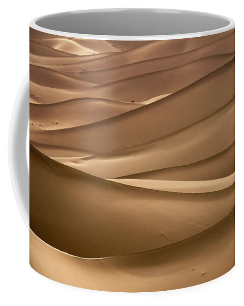 Desert Coffee Mug featuring the photograph Background with of sandy dunes in desert by Mikhail Kokhanchikov