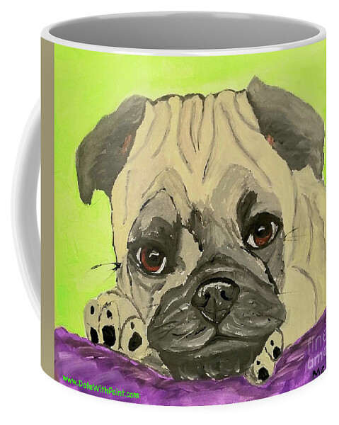 Dog Coffee Mug featuring the painting Date With Paint #3 by Ania M Milo