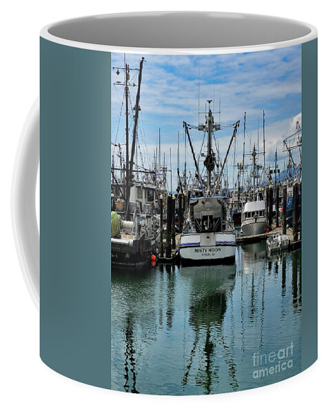 Fishing Vessel Misty Moon By Norma Appleton Coffee Mug featuring the photograph Fishing Vessel Misty Moon #3 by Norma Appleton