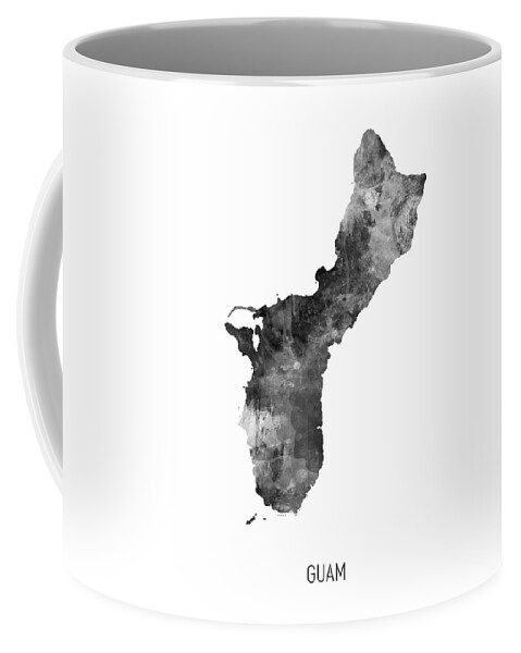 Guam Coffee Mug featuring the digital art Guam Watercolor Map #3 by Michael Tompsett
