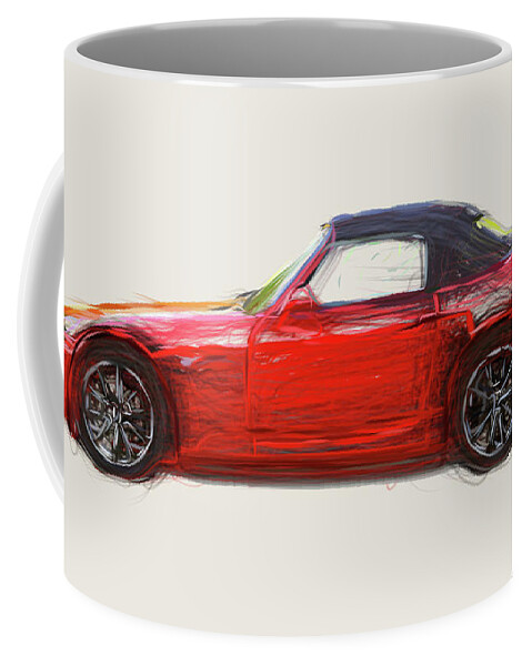 Honda Coffee Mug featuring the digital art Honda S2000 Car Drawing #3 by CarsToon Concept