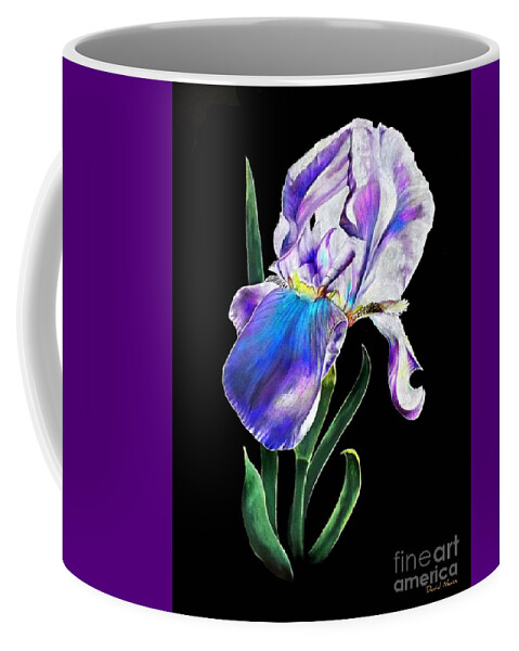 Iris Coffee Mug featuring the drawing Iris #3 by David Neace CPX