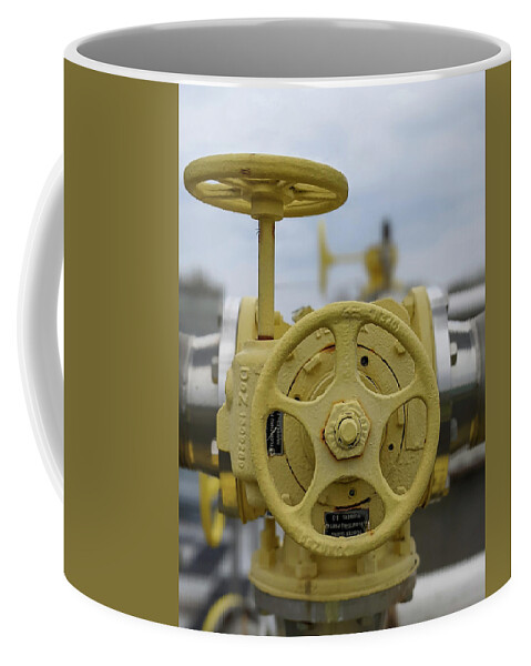 Technology Coffee Mug featuring the photograph Large Water Valve At Waste Water Plant #3 by Alex Grichenko