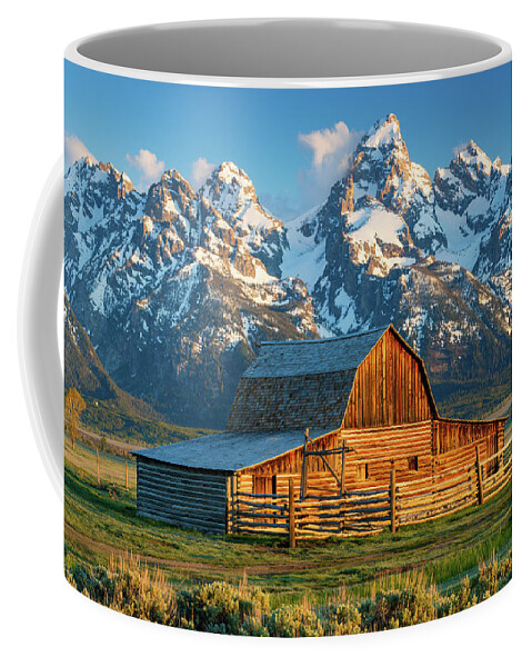 Grand Coffee Mug featuring the photograph Moulton Barn Sunrise by Patrick Campbell