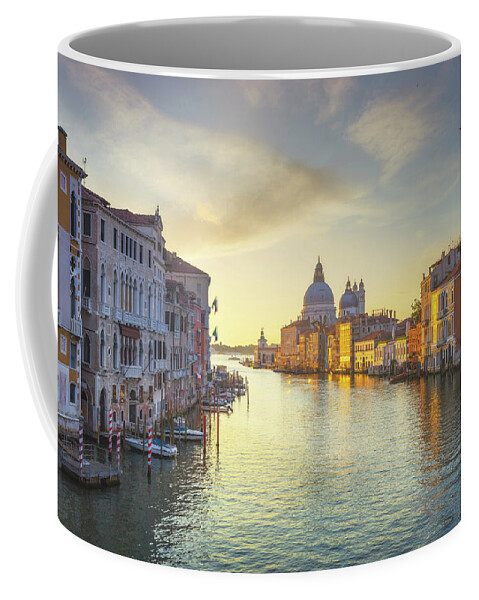 Venice Coffee Mug featuring the photograph Venice grand canal, Santa Maria della Salute church by Stefano Orazzini