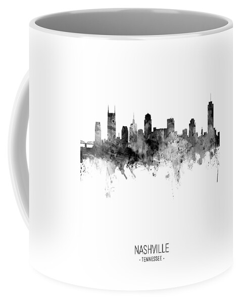 Nashville Coffee Mug featuring the digital art Nashville Tennessee Skyline #31 by Michael Tompsett