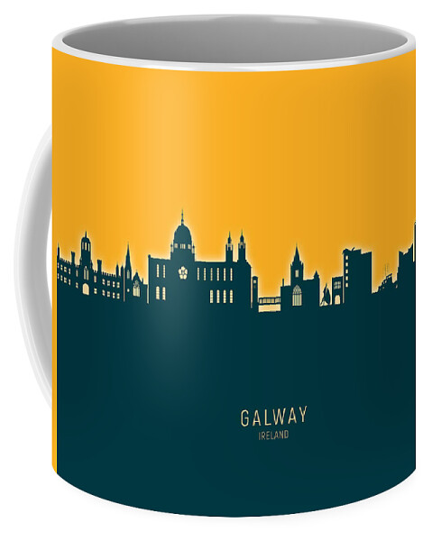 Galway Coffee Mug featuring the digital art Galway Ireland Skyline by Michael Tompsett