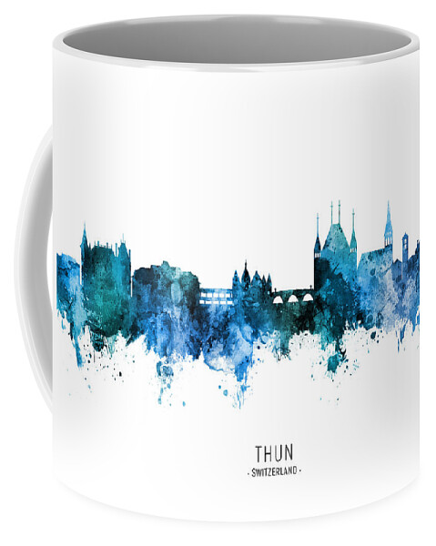 Thun Switzerland Skyline Coffee Mug by Michael Tompsett - Pixels