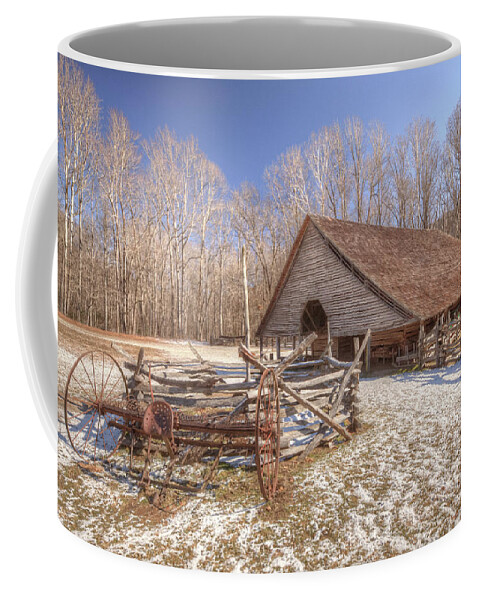 Mountain Farm Museum Coffee Mug featuring the photograph Winter on the Farm by Doug McPherson