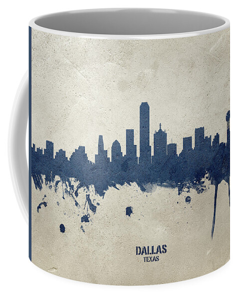 Dallas Coffee Mug featuring the digital art Dallas Texas Skyline by Michael Tompsett