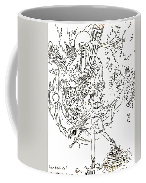  Coffee Mug featuring the drawing Untitled #34 by Judy Henninger