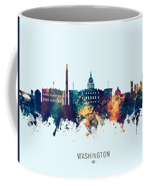 Washington Coffee Mug featuring the digital art Washington DC Skyline #34 by Michael Tompsett