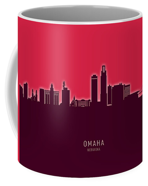 Omaha Coffee Mug featuring the digital art Omaha Nebraska Skyline by Michael Tompsett