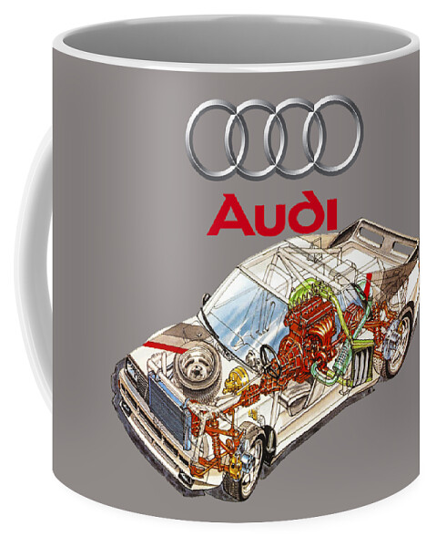 Audi Sport Quattro RS 001. Cutaway automotive art #4 Coffee Mug by  Vladyslav Shapovalenko - Fine Art America