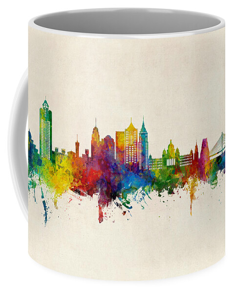Bangalore Coffee Mug featuring the digital art Bengaluru Skyline India Bangalore by Michael Tompsett