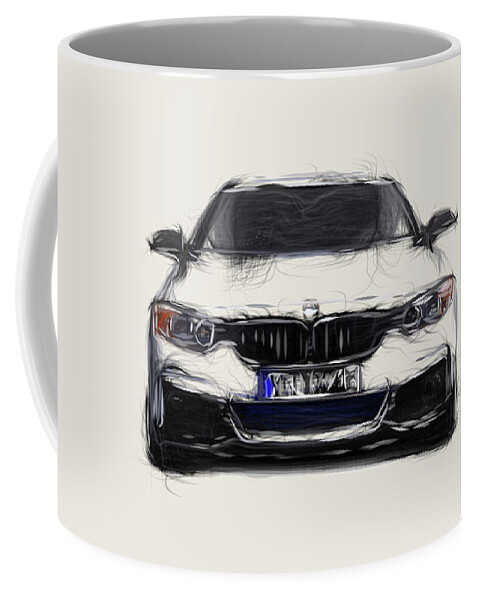 BMW 4 Series Coupe M Performance Parts Car Drawing Coffee Mug by CarsToon  Concept - Pixels