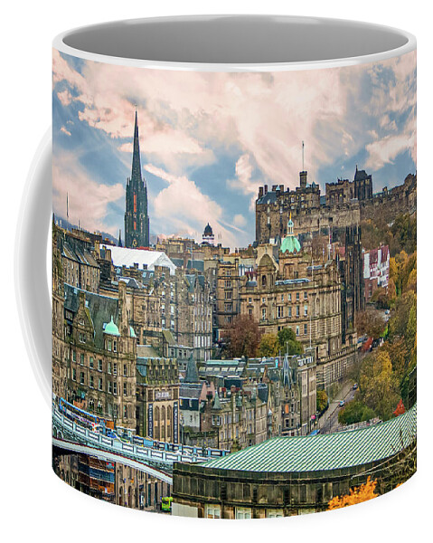 City Of Edinburgh Coffee Mug featuring the digital art City of Edinburgh Scotland by SnapHappy Photos