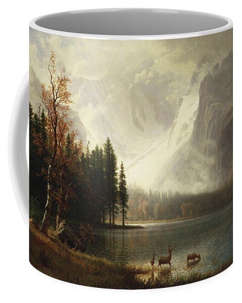 Albert Bierstadt Coffee Mug featuring the painting Estes Park, Colorado, Whyte's Lake, 1877 by Albert Bierstadt