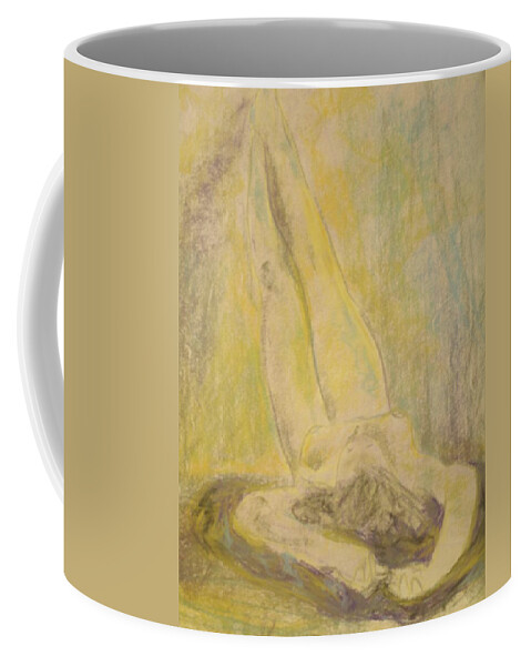 Female Coffee Mug featuring the pastel Figure #4 by Samantha Lusby