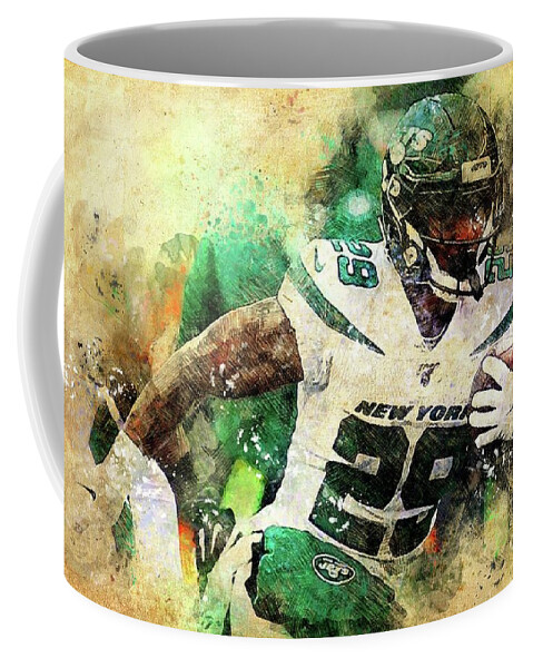New York Jets,NFL American Football Team,Football Player,Sports Posters for  Sport Fans Coffee Mug by Drawspots Illustrations - Fine Art America