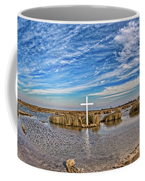 Poquoson Marsh Cross Coffee Mug featuring the photograph Poquoson Marsh Cross #4 by Jerry Gammon