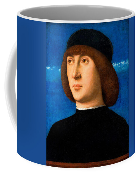 Giovanni Bellini Coffee Mug featuring the painting Portrait of a Young Man #5 by Giovanni Bellini