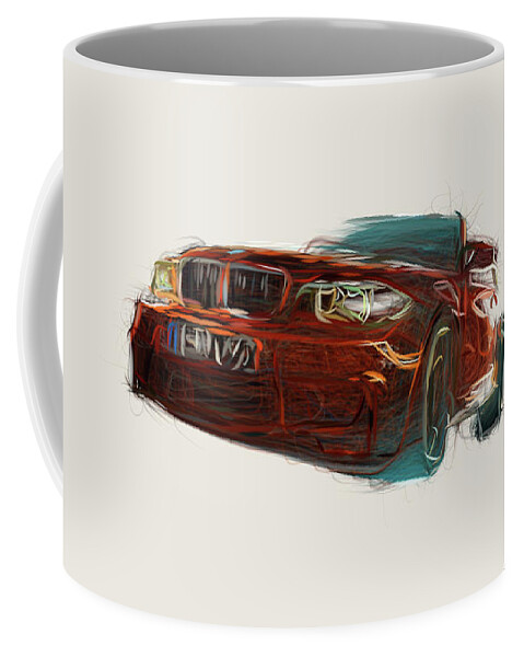 BMW 1 Series M Coupe Car Drawing #5 Coffee Mug by CarsToon Concept