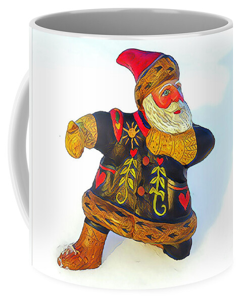 Santa Coffee Mug featuring the painting Christmas Greetings Santa by Leo and Marilyn Smith