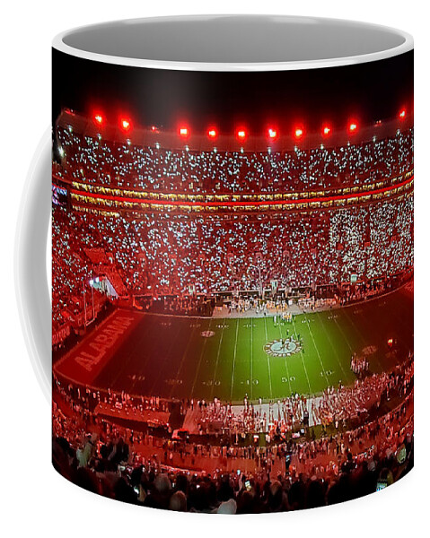 Gameday Coffee Mug featuring the photograph Night Panorama Bryant-Denny Stadium by Kenny Glover