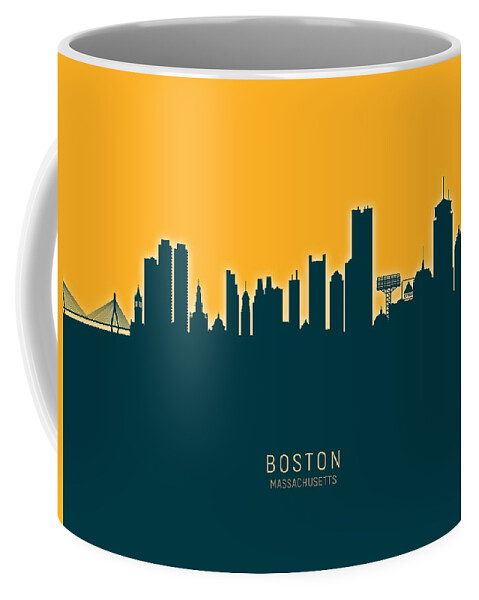 Boston Coffee Mug featuring the digital art Boston Massachusetts Skyline #53 by Michael Tompsett