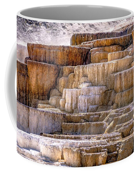  Mountains Coffee Mug featuring the photograph Travertine Terraces, Mammoth Hot Springs, Yellowstone #54 by Alex Grichenko