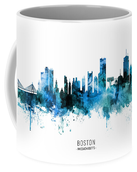 Boston Coffee Mug featuring the digital art Boston Massachusetts Skyline #59 by Michael Tompsett