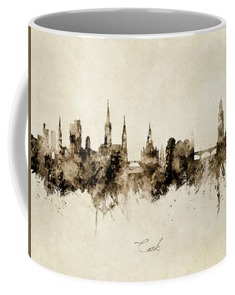 Cork Coffee Mug featuring the digital art Cork Ireland Skyline by Michael Tompsett