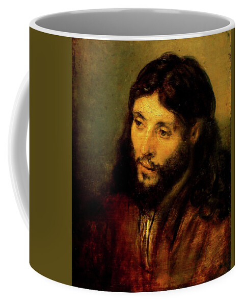 Christ Coffee Mug featuring the painting Head of Christ by Rembrandt van Rijn