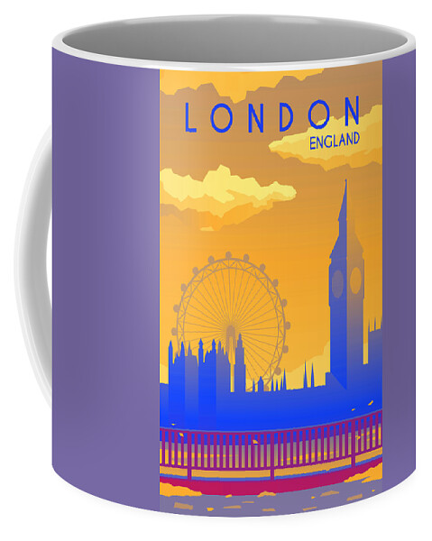 Oil On Canvas Coffee Mug featuring the digital art London #6 by Celestial Images