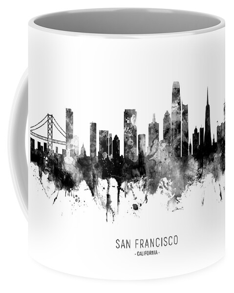 San Francisco Coffee Mug featuring the digital art San Francisco California Skyline #6 by Michael Tompsett