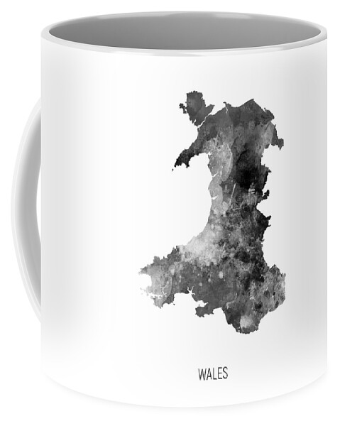 Wales Coffee Mug featuring the digital art Wales Watercolor Map by Michael Tompsett
