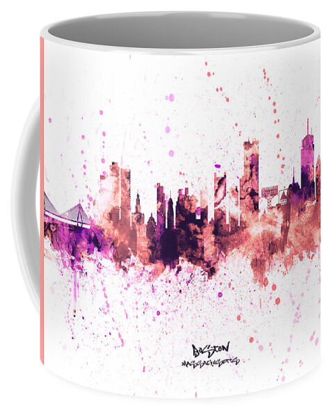 Boston Coffee Mug featuring the digital art Boston Massachusetts Skyline #62 by Michael Tompsett