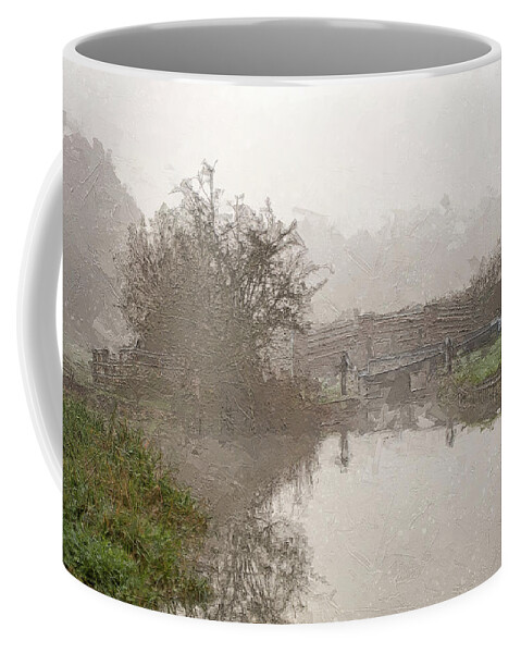 River Coffee Mug featuring the digital art Power of Nature #63 by TintoDesigns