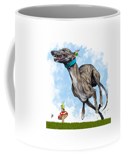 6448 Coffee Mug featuring the drawing 6448 Rhoades by Canine Caricatures By John LaFree