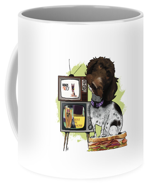 6568 Coffee Mug featuring the drawing 6568 Kearns by Canine Caricatures By John LaFree
